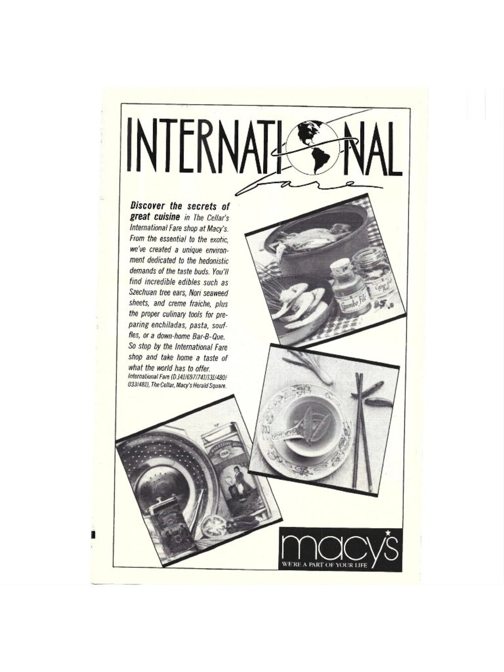 Print Ad Macys International Fare Shop Unique Global Cuisine Offerings